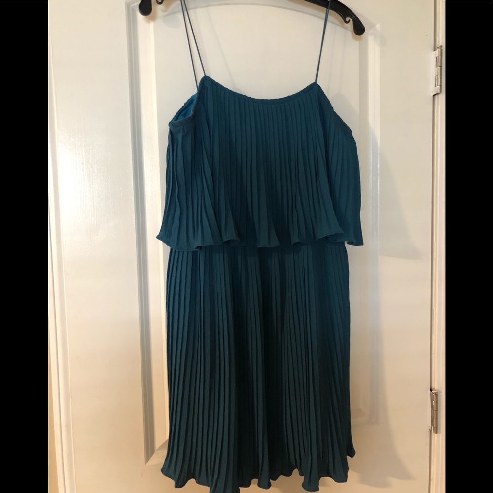 Teal chiffon dress